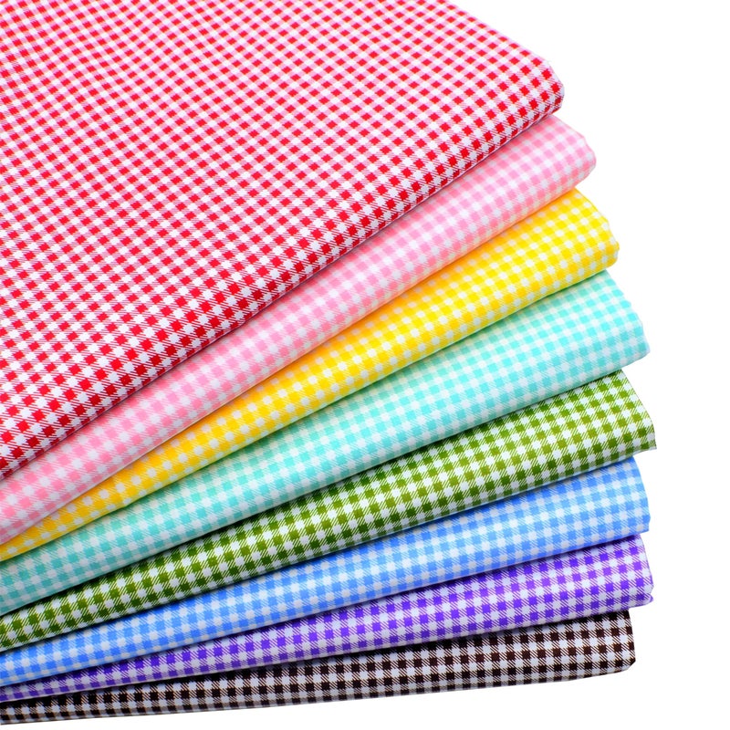iNee Gingham Fat Quarters Fabric Bundles, Quilting Fabric for Sewing Crafting, 18 x 22 inches, (Gingham) - Image 1